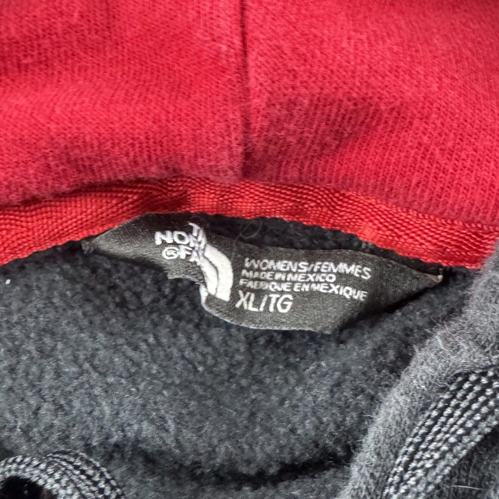 The North Face Hoodie Womens XL Black Pullover Sweatshirt Flag Country Logo - Picture 3 of 8